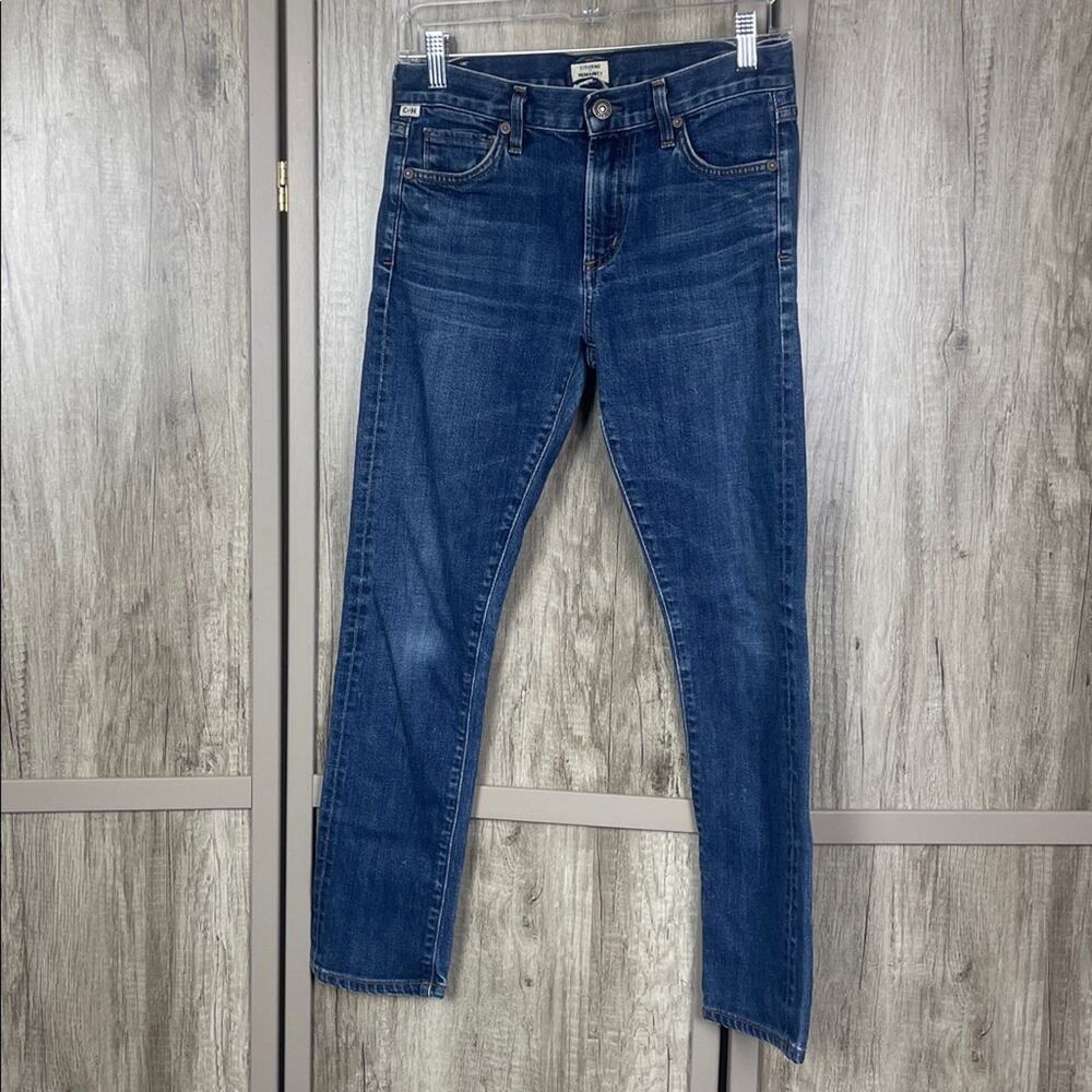 Citizens Of Humanity Blue Agnes Mid-rise Slim Straight Jeans Women's 24